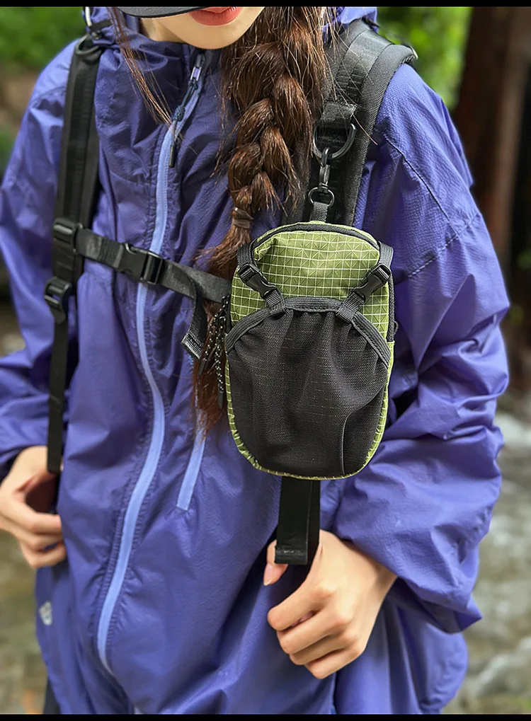 Dyneema Water Bottle Holder Bag Phone Pocket and Quick-Adjust Strap Waterproof 420D Nylon for Cycling Hiking Camping Essentials