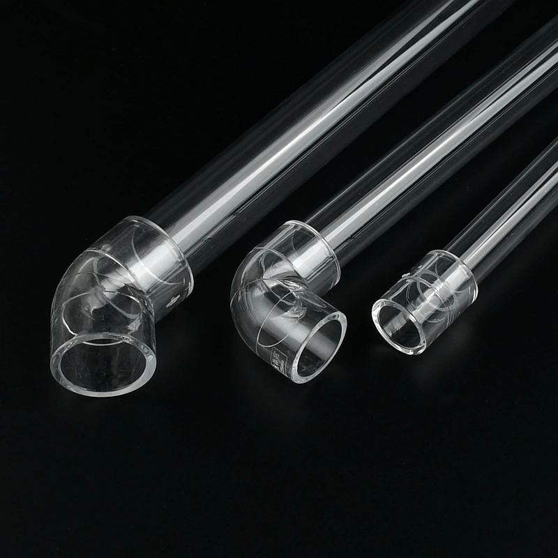 16 20 25 32 40 50mm Acrylic Pipe 90 Degree Elbow Transparent Plexiglass Fish Aquarium Water Tank Accessories Tank Tee Way Joints