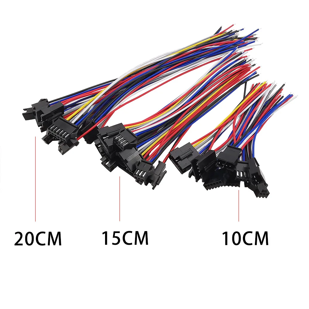 5Pair/10Pcs SM JST LED Connector Cable 2/3/4/5/6 Pin Plug Socket Male Female Wire Connector For RGB RGBW LED Strip Light Adapter