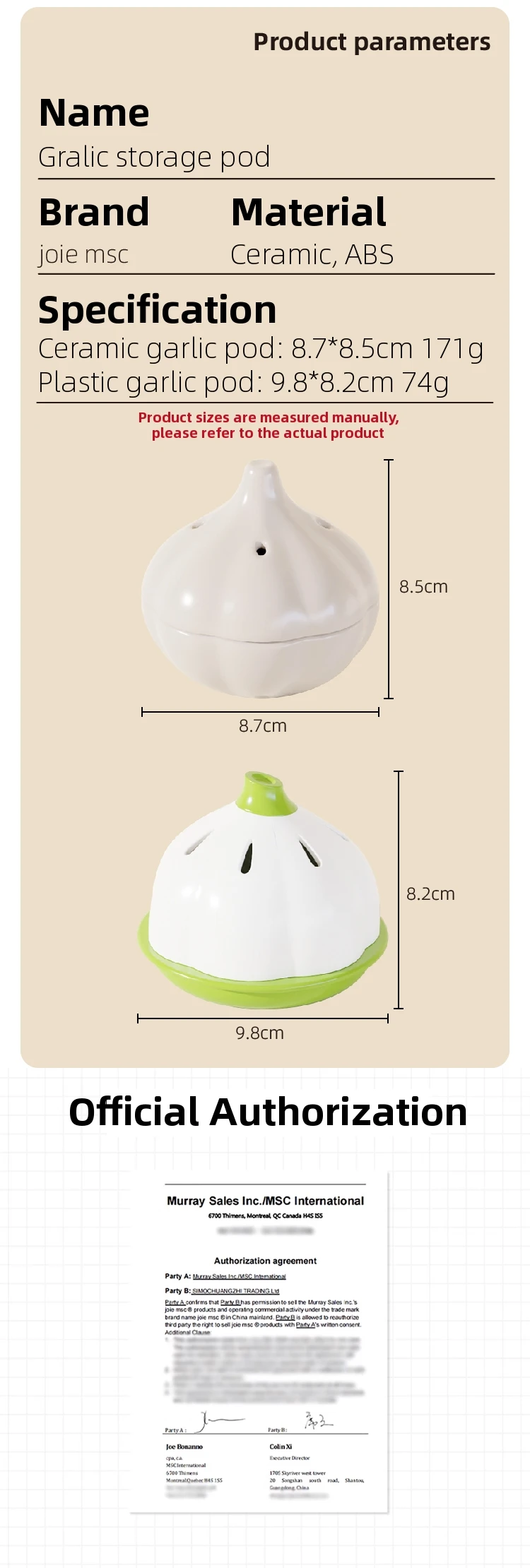 Joie Garlic Storage Box Moisture Proof Anti-mold Ventilation Ceramic Storage Jar Chili Ginger Storage Box Organizer