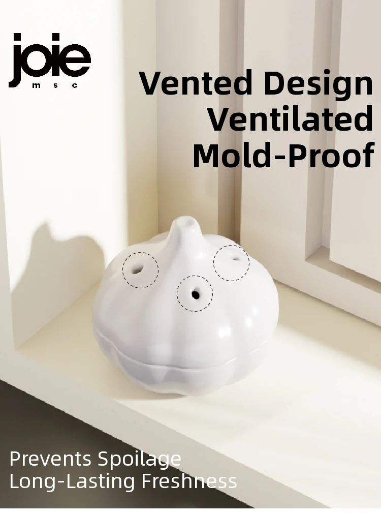 Joie Garlic Storage Box Moisture Proof Anti-mold Ventilation Ceramic Storage Jar Chili Ginger Storage Box Organizer