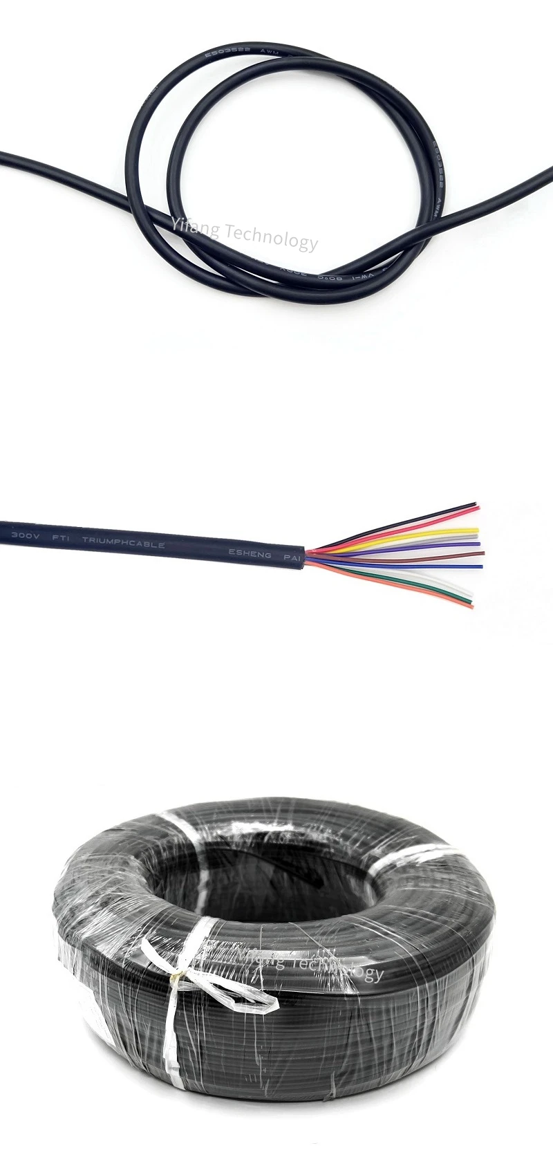 Copper Wire 28 26 24 22 20 18 16 AWG Signal Control Wire Channel Audio 2 3 4 5 6 7 8 9 10 Cores Black White UL2464 Power Cable