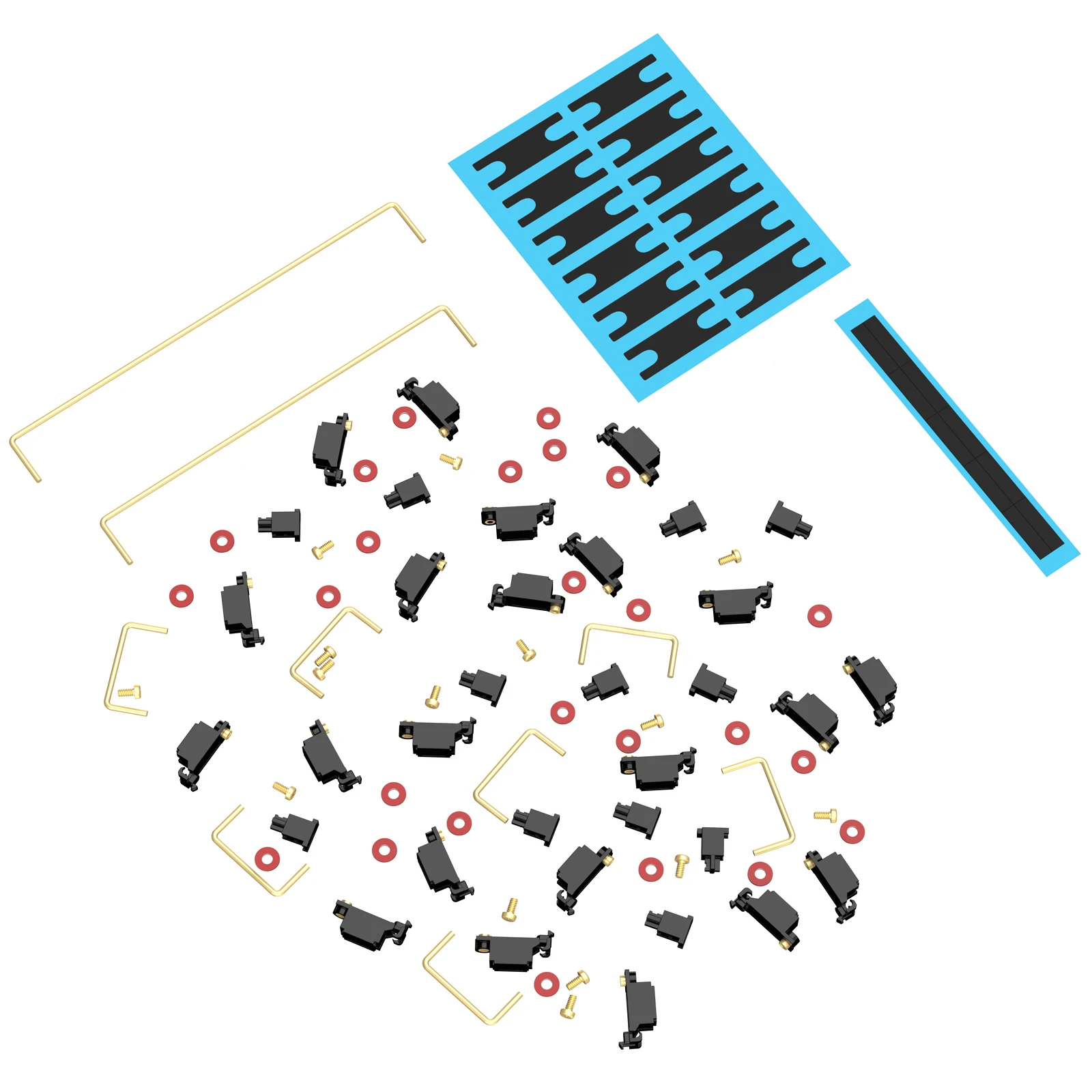 DUROCK V3 Mechanical Keyboard Stabilizers PCB Mount Screw-in Pre-clipped Upgrade Stem Less Easier Tuning for Computer Office