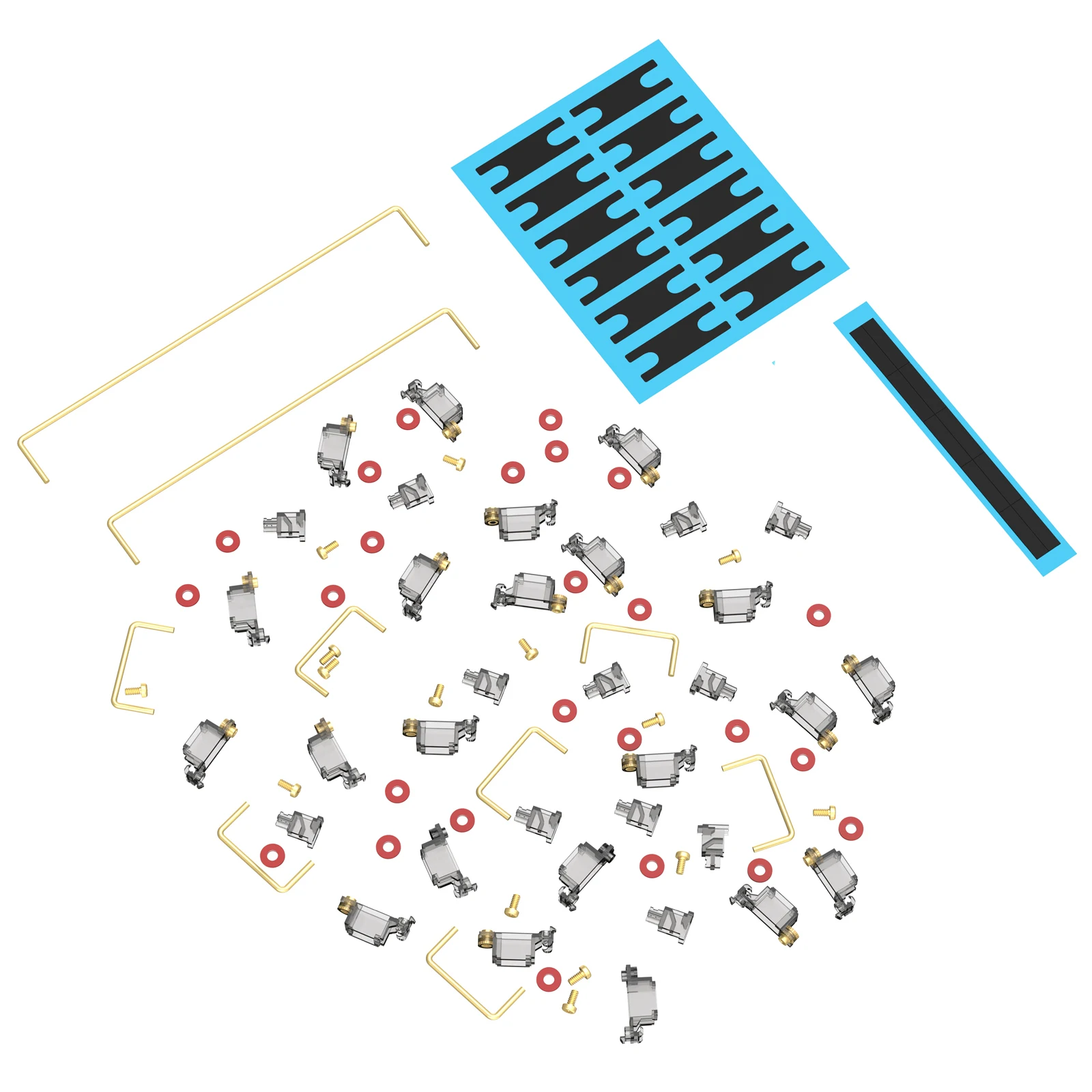 DUROCK V3 Mechanical Keyboard Stabilizers PCB Mount Screw-in Pre-clipped Upgrade Stem Less Easier Tuning for Computer Office