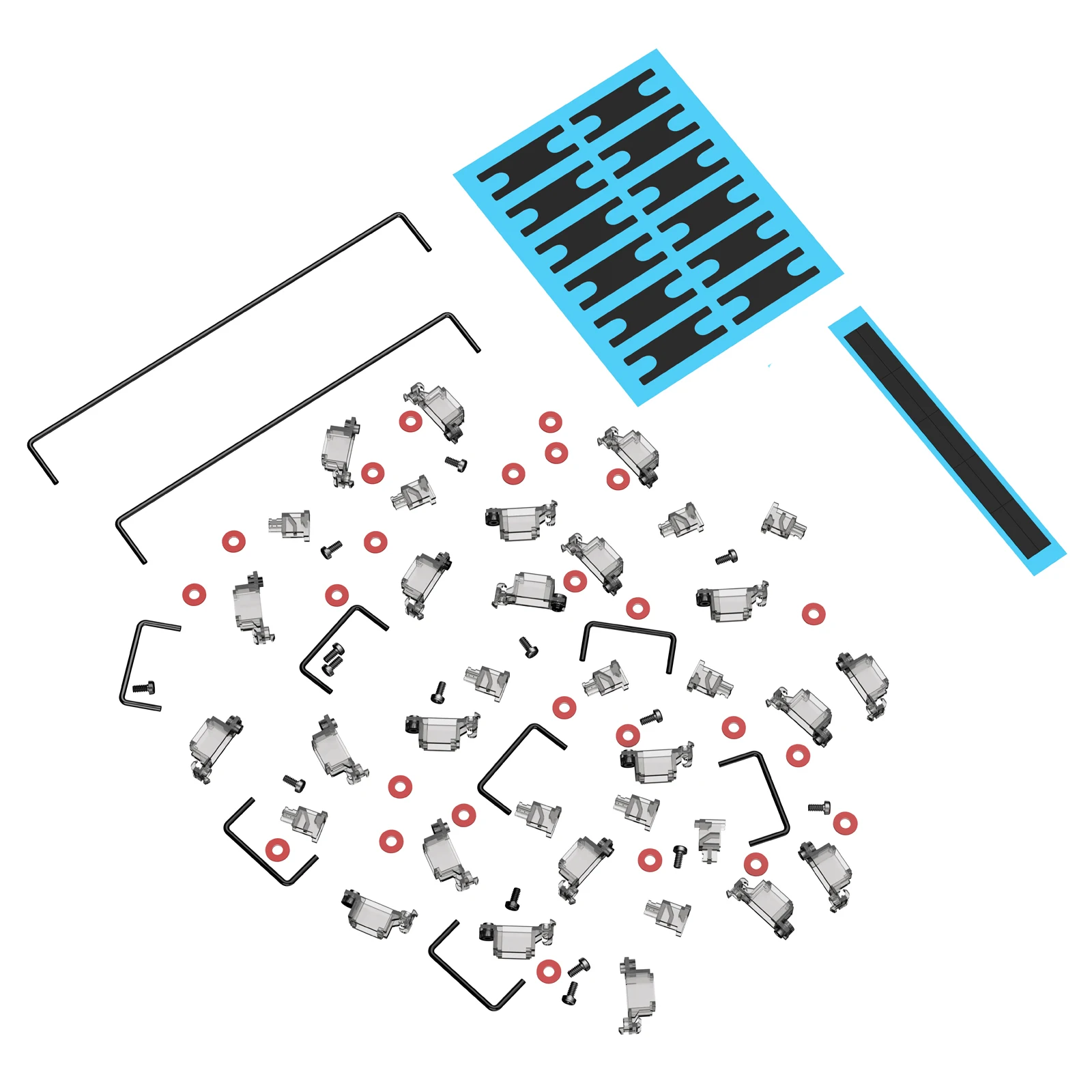 DUROCK V3 Mechanical Keyboard Stabilizers PCB Mount Screw-in Pre-clipped Upgrade Stem Less Easier Tuning for Computer Office