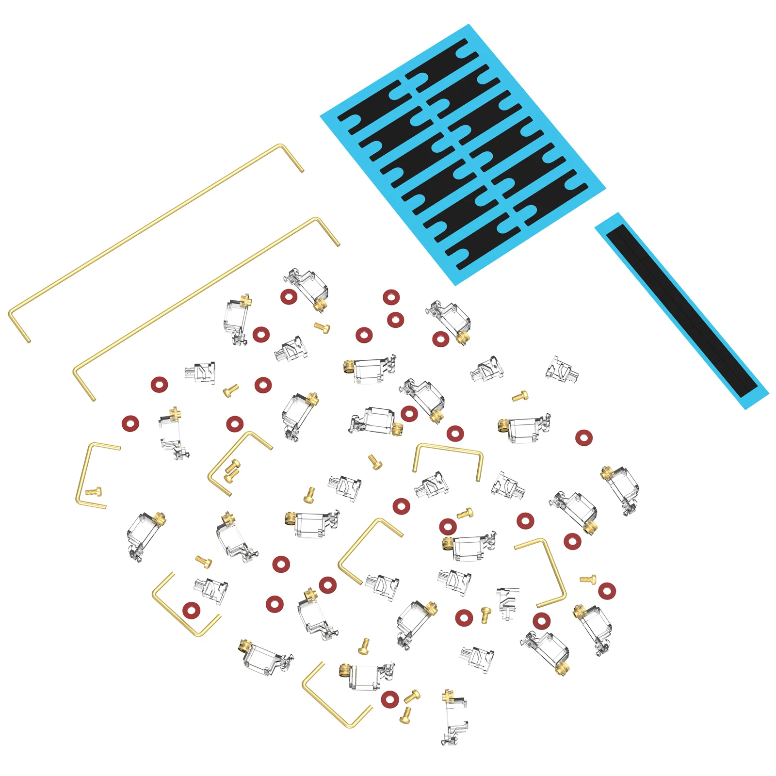 DUROCK V3 Mechanical Keyboard Stabilizers PCB Mount Screw-in Pre-clipped Upgrade Stem Less Easier Tuning for Computer Office