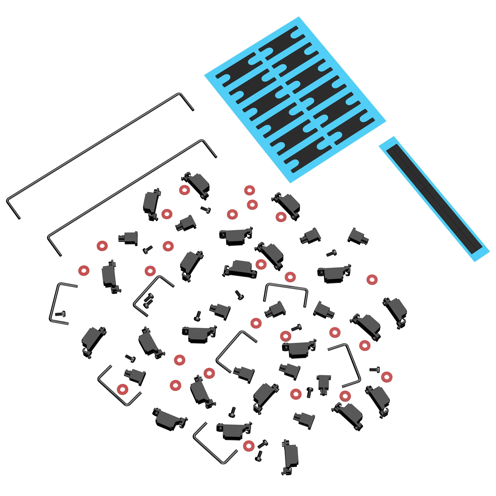 DUROCK V3 Mechanical Keyboard Stabilizers PCB Mount Screw-in Pre-clipped Upgrade Stem Less Easier Tuning for Computer Office