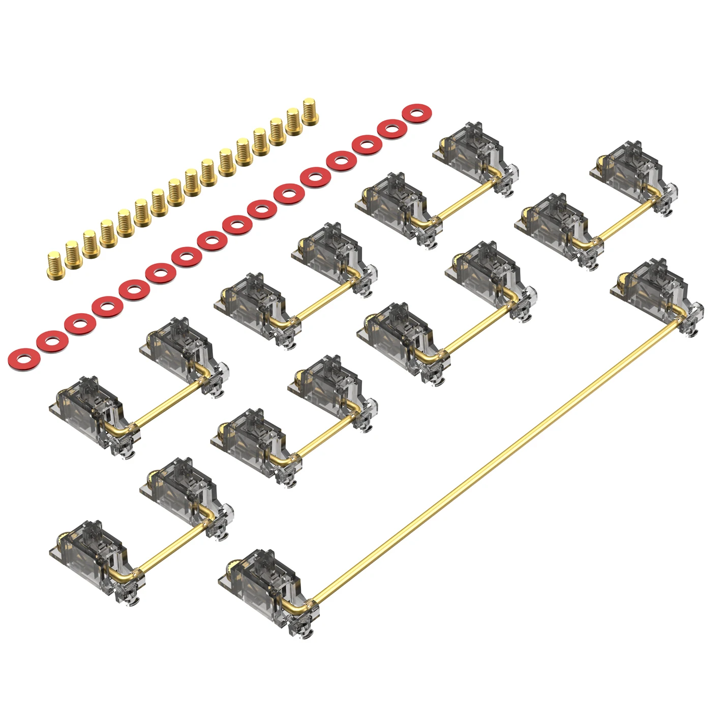 DUROCK V3 Mechanical Keyboard Stabilizers PCB Mount Screw-in Pre-clipped Upgrade Stem Less Easier Tuning for Computer Office