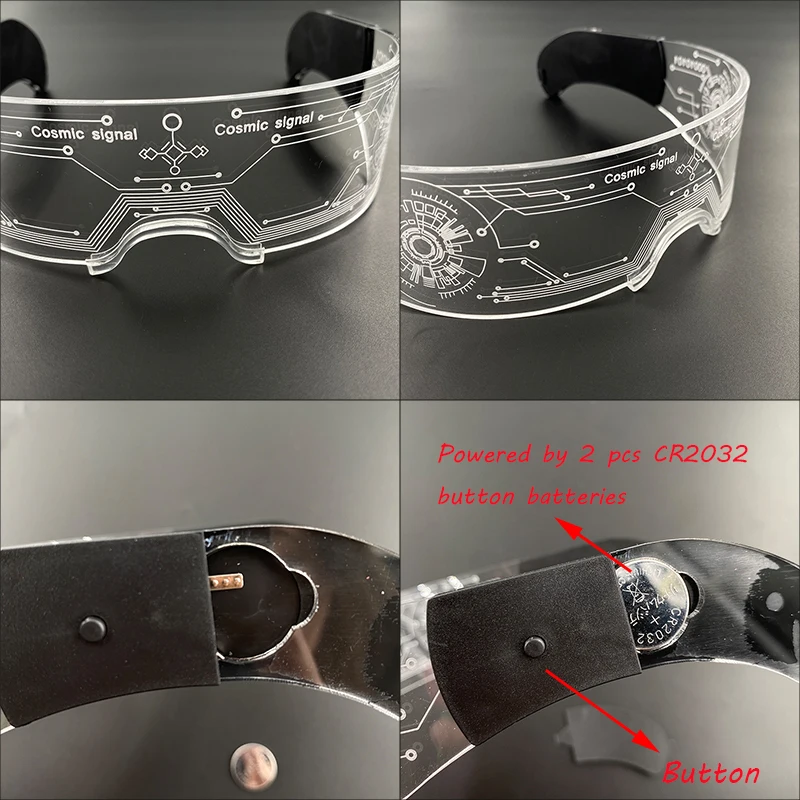 Fashion Luminous Decorative Glasses Neon Light Decoration LED Sunglasses For Nightclub DJ Dance Music Rave Costume Night