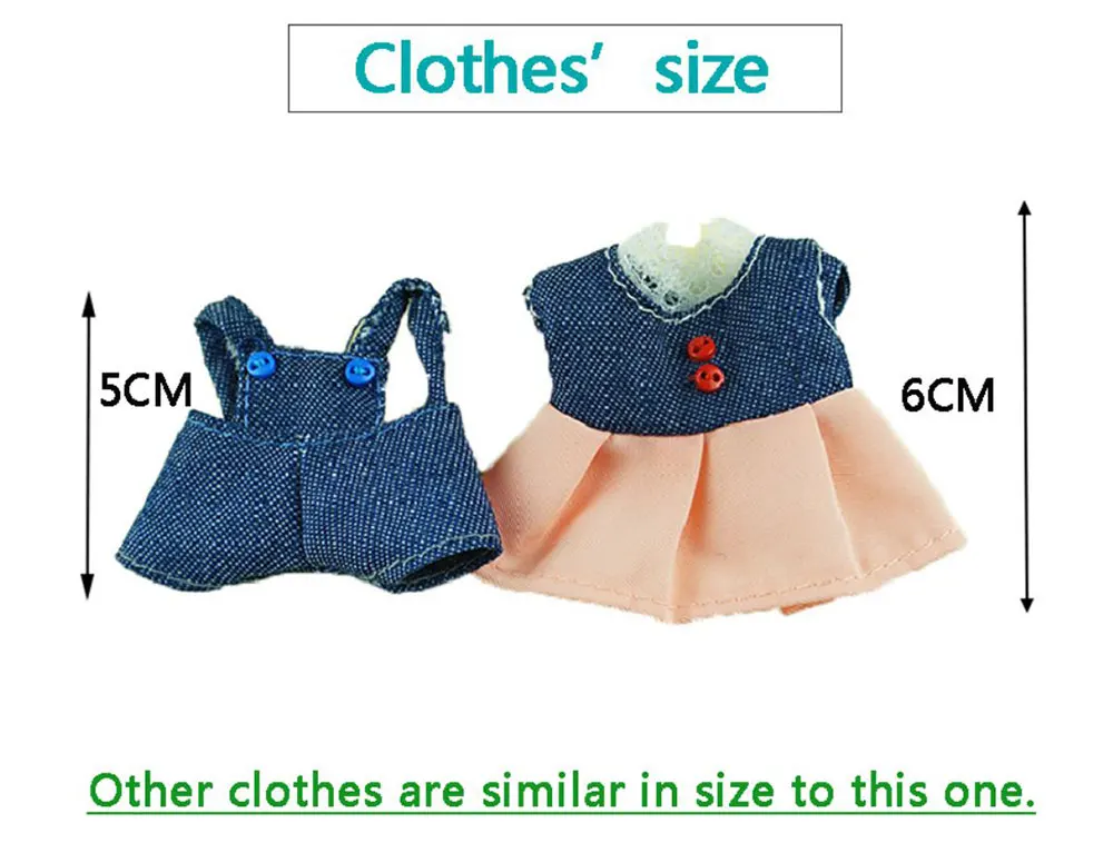 Dress Dollhouse Accessories 1:12 Forest Animal Family Clothes Fashion Daily Wear Casual Outfits Vest Shirt Skirt Pants for Doll