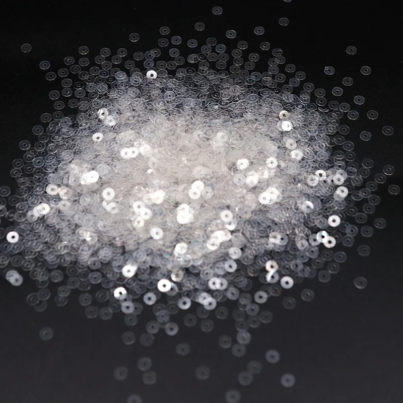10g Pure Color Sequins Flat Round Pvc Loose Sequin Sequin Embroidery Craft Ladies Fabric Embroidery Accessories 3mm 4mm 5mm 6mm