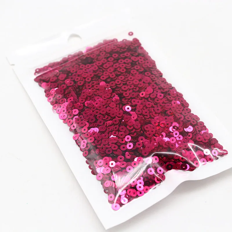 10g Pure Color Sequins Flat Round Pvc Loose Sequin Sequin Embroidery Craft Ladies Fabric Embroidery Accessories 3mm 4mm 5mm 6mm