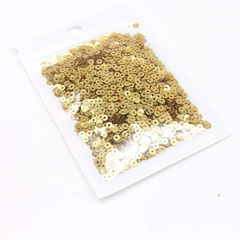 10g Pure Color Sequins Flat Round Pvc Loose Sequin Sequin Embroidery Craft Ladies Fabric Embroidery Accessories 3mm 4mm 5mm 6mm
