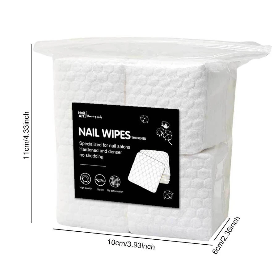 200Pcs Lint Free Nail Wipes Durable Nail Cleaner Pads Manicure Tool for Removing Nail Polish and Cleansing Gel