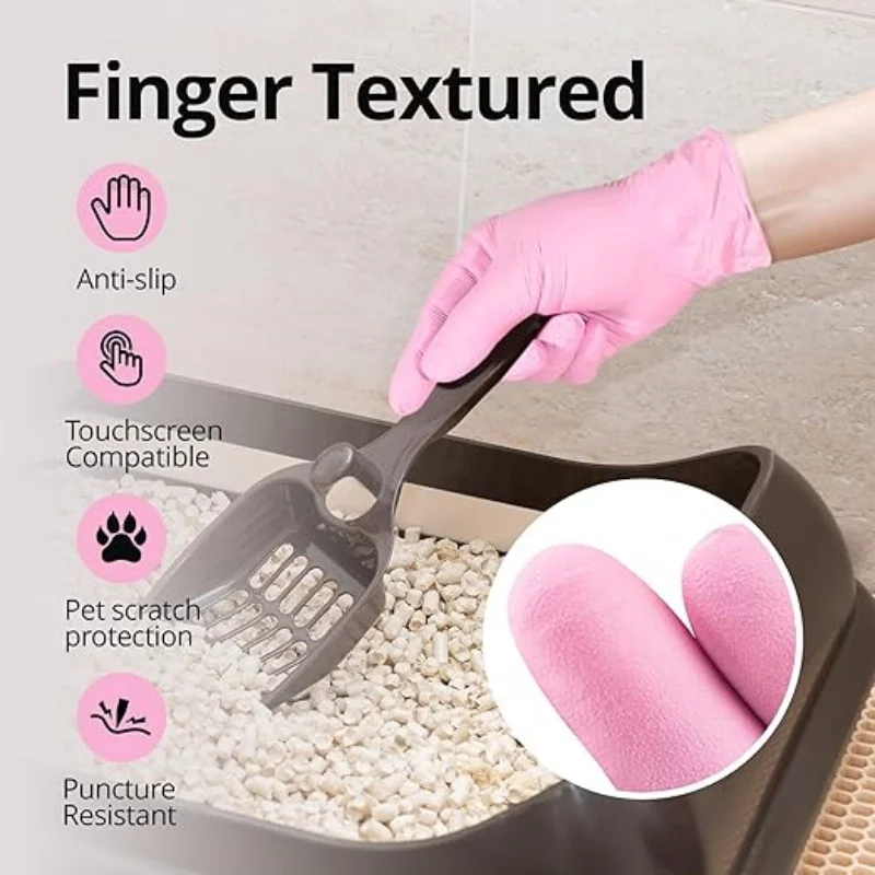 20/50/100PCS Pink Nitrile Disposable Gloves Latex Free Household Cleaning Gloves for Food Pre Tattoo Beauty Esthetician