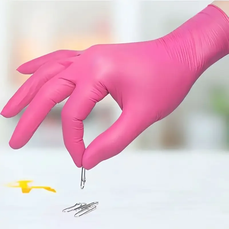 20/50/100PCS Pink Nitrile Disposable Gloves Latex Free Household Cleaning Gloves for Food Pre Tattoo Beauty Esthetician