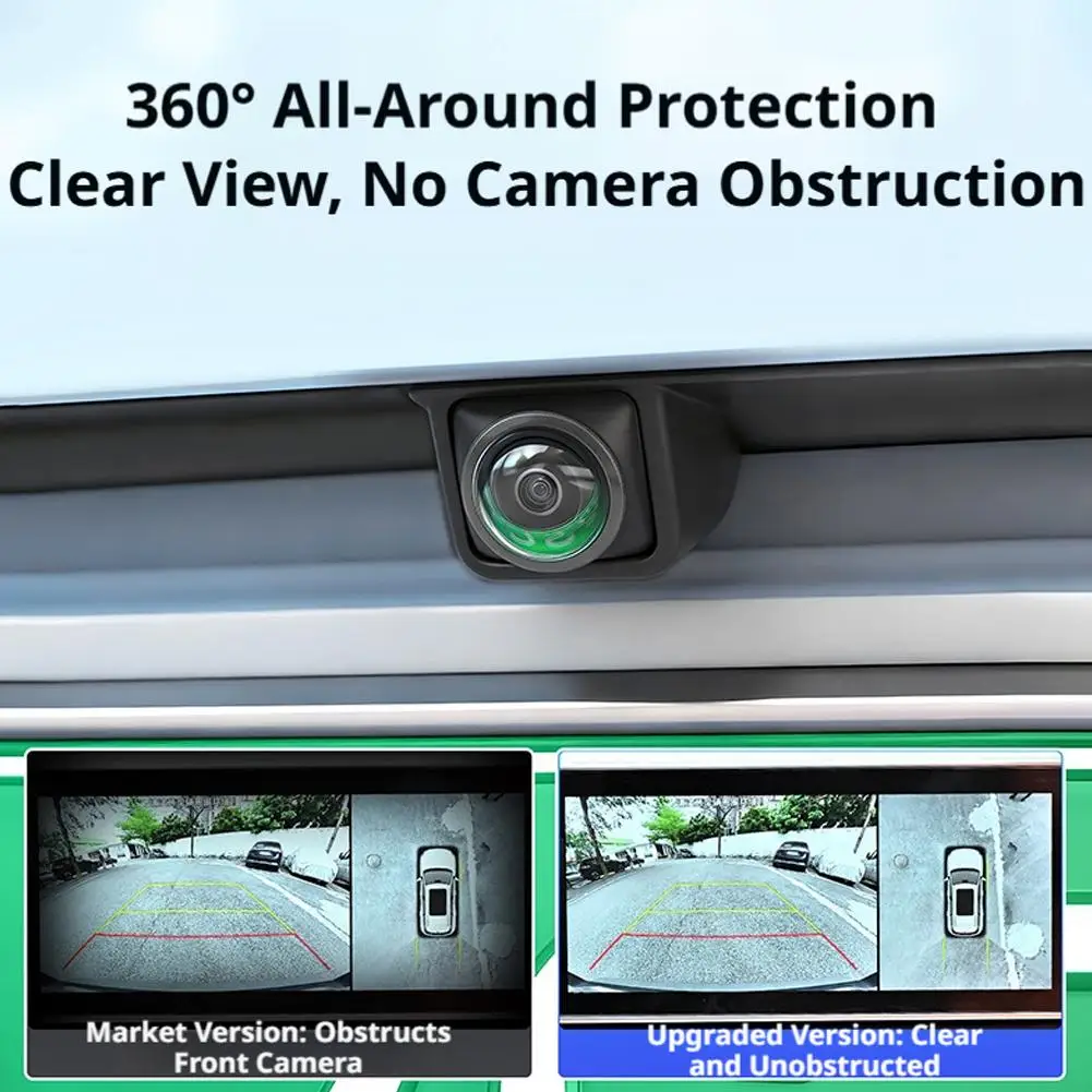 4pcs Car Camera Protective Cover With 2pcs Car Hooks Front Bumper Camera Anti-Scratch Shield Lens Guard PC Protective Cover Kits