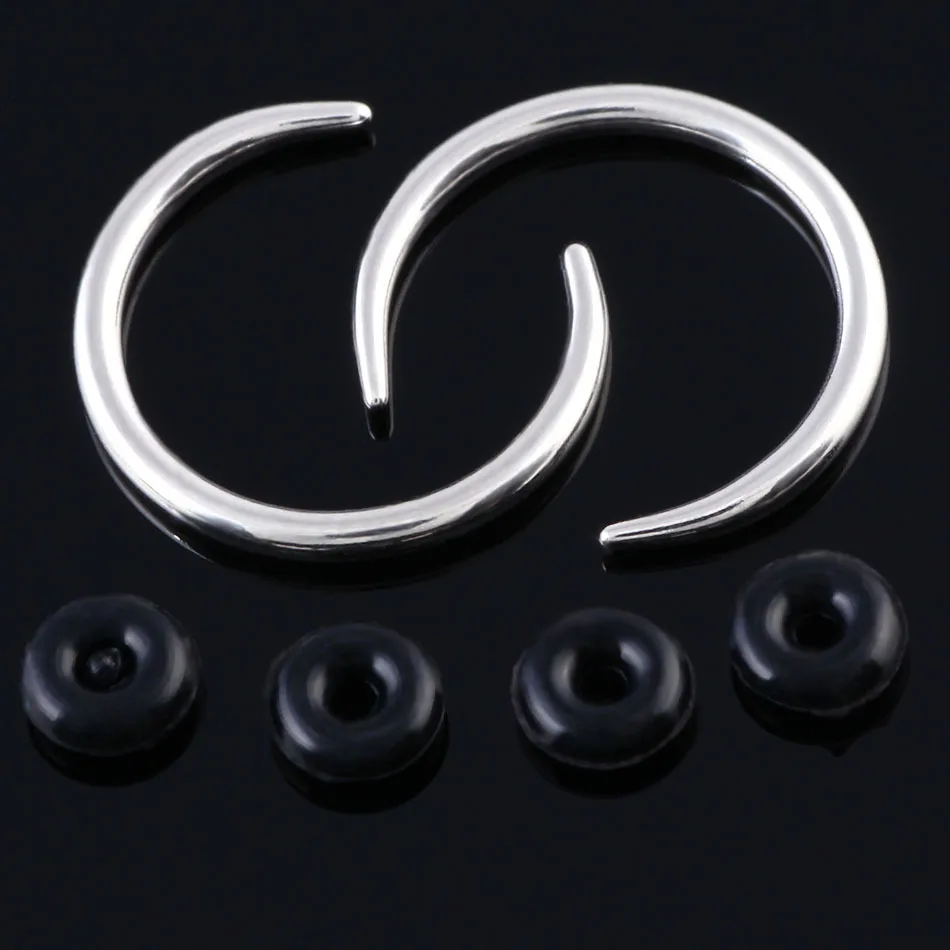 1 Piece Surgical Steel OX Horn Vintage Nose Septum Hoop Rings Ear Septum Clicker Horseshoe Nose Ear Taper Piercing Body Jewelry
