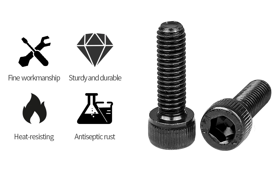 NINDEJIN hex hexagon socket head cap screw nut 12.9 grade carbon steel m2 m2.5 m3 m4 m5 m6 screw set bolt and nut assortment kit
