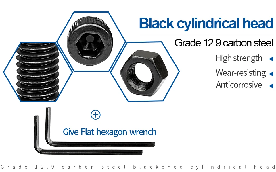 NINDEJIN hex hexagon socket head cap screw nut 12.9 grade carbon steel m2 m2.5 m3 m4 m5 m6 screw set bolt and nut assortment kit