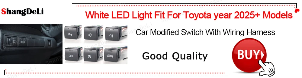 1 Pc Car LED Light Camera View Button Power On Off Radar Sensor Switch Accessories For Toyota Camry 2018 Rav4 2020 Prado 150