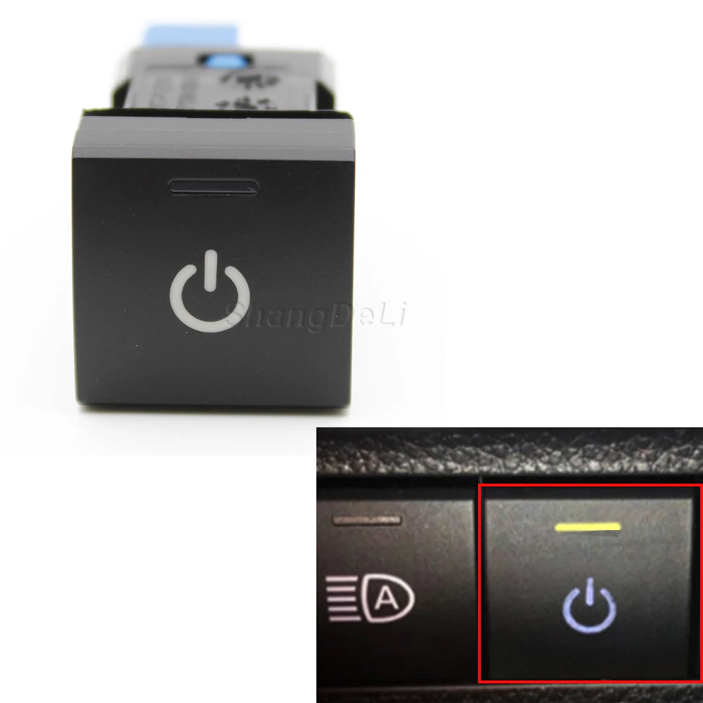 1 Pc Car LED Light Camera View Button Power On Off Radar Sensor Switch Accessories For Toyota Camry 2018 Rav4 2020 Prado 150