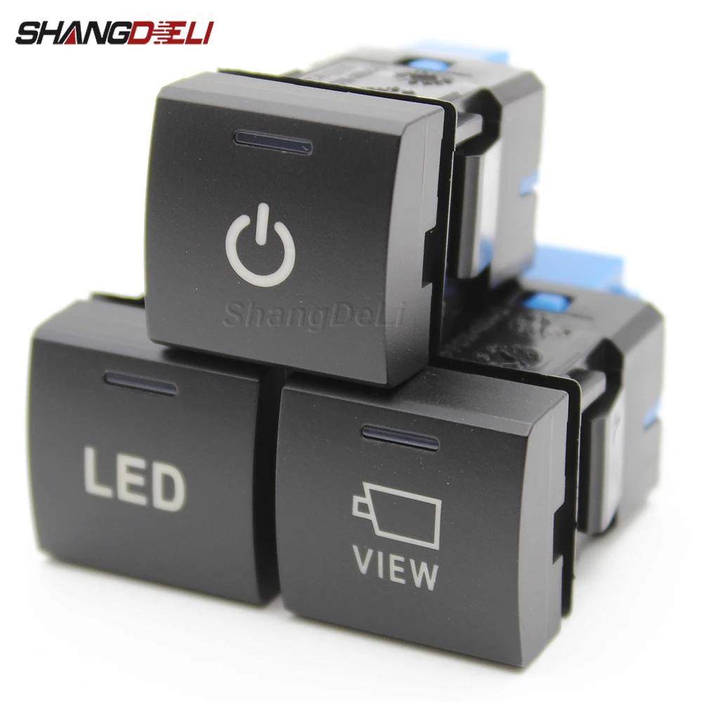 1 Pc Car LED Light Camera View Button Power On Off Radar Sensor Switch Accessories For Toyota Camry 2018 Rav4 2020 Prado 150