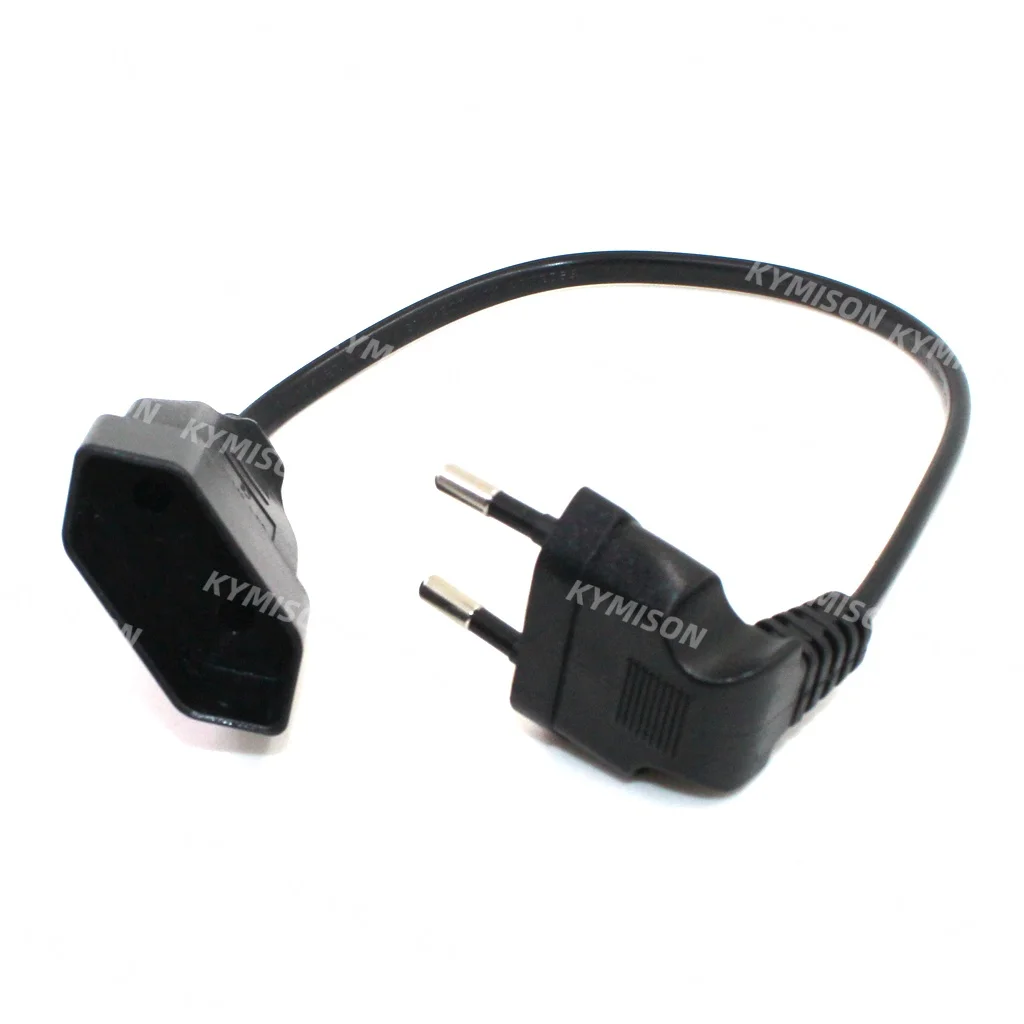 Europea 90 Degree Male Plug To Female Socket Power Extension Cable For PC Computer PDU 0.3m/0.6m/1.8m EU 2Prong Bend Angled Cord