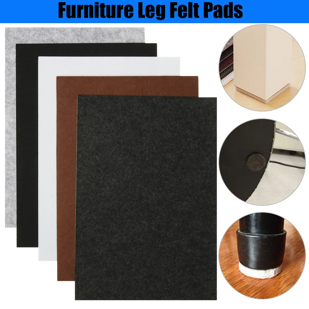 3/5mm 21*30cm Self Adhesive Furniture Leg Felt Pads Anti Slip Chair Table Mats Anti Scratch Floor Protection DIY Cutting