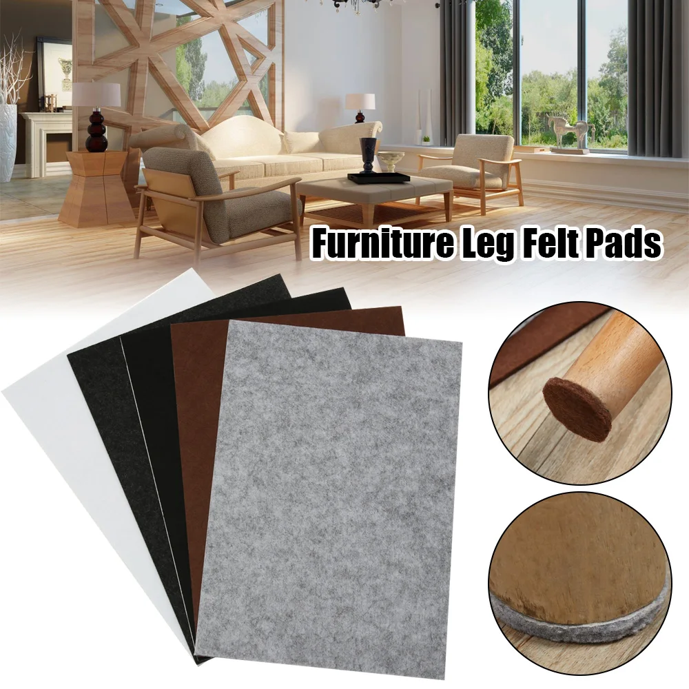 3/5mm 21*30cm Self Adhesive Furniture Leg Felt Pads Anti Slip Chair Table Mats Anti Scratch Floor Protection DIY Cutting