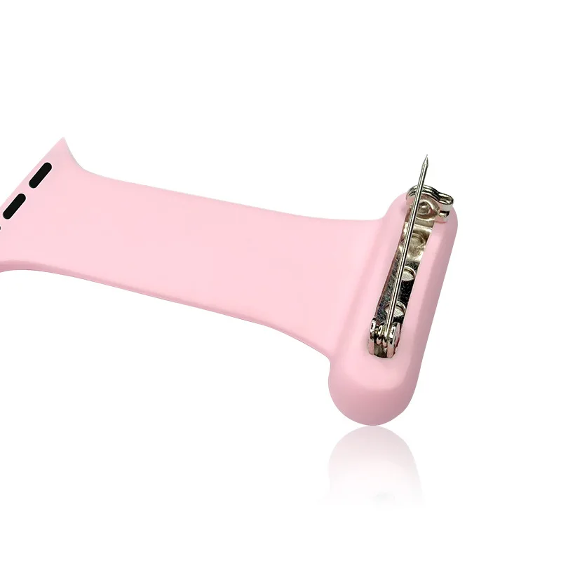 Nurse Watch Pin for Iwatch Series 5 3 4 6 Se Silicone Watch Strap for Apple Watch Band 38mm 42mm 44mm 40mm Bracelet Wristband