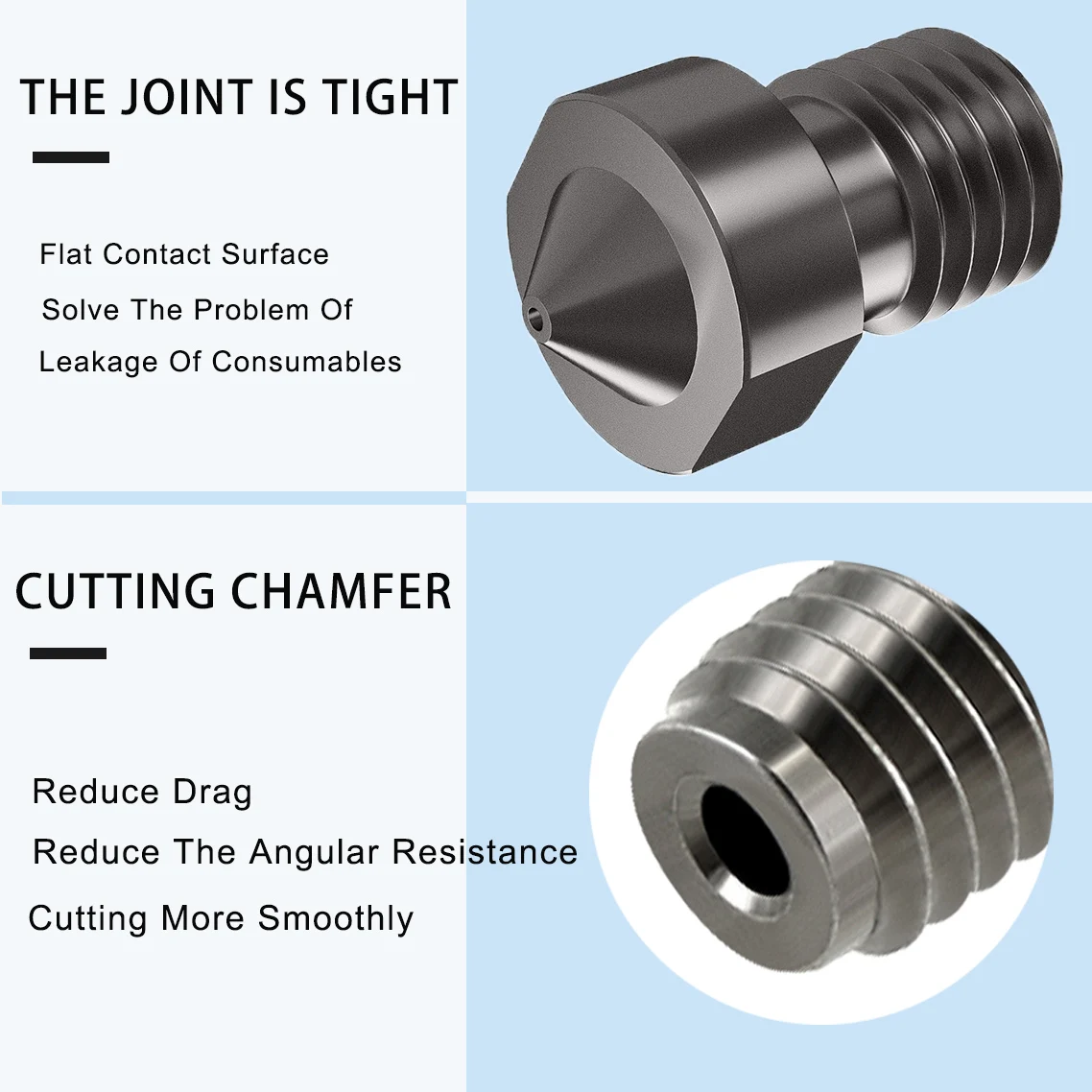 V6 Nozzle Hardened Steel 0.2/0.4/0.6/0.8/1mm 1.75mm Filament M6 3D Printer Nozzle For Ender 3 Hotend Titan Extruder Prusa I3 MK3