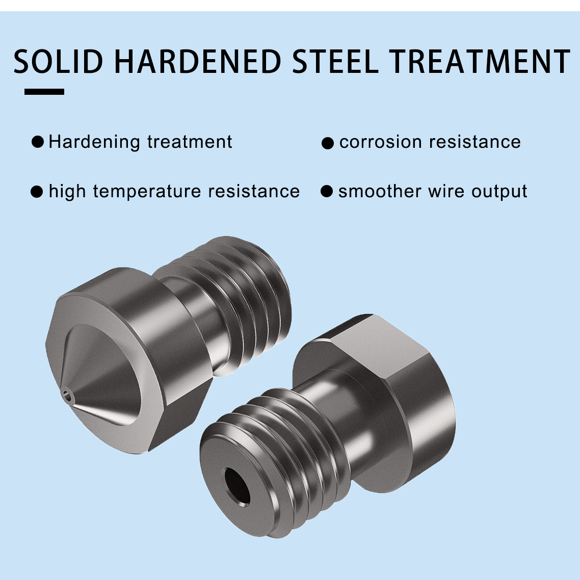 V6 Nozzle Hardened Steel 0.2/0.4/0.6/0.8/1mm 1.75mm Filament M6 3D Printer Nozzle For Ender 3 Hotend Titan Extruder Prusa I3 MK3