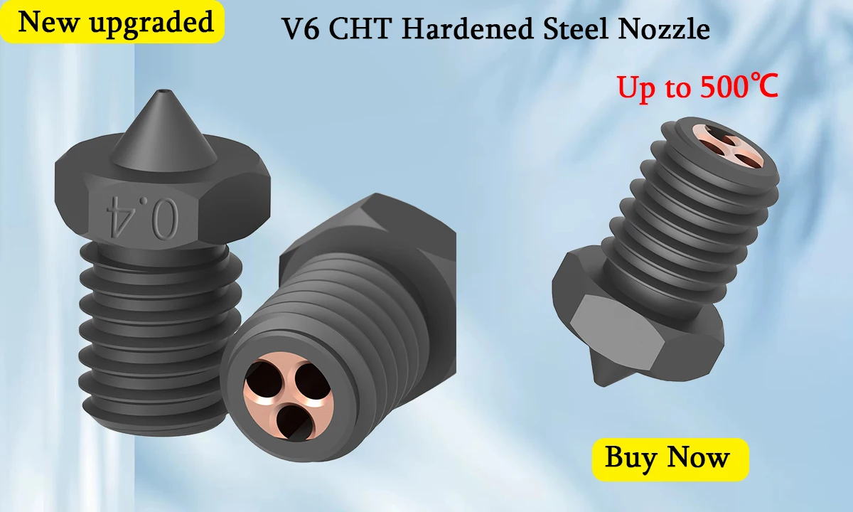 V6 Nozzle Hardened Steel 0.2/0.4/0.6/0.8/1mm 1.75mm Filament M6 3D Printer Nozzle For Ender 3 Hotend Titan Extruder Prusa I3 MK3