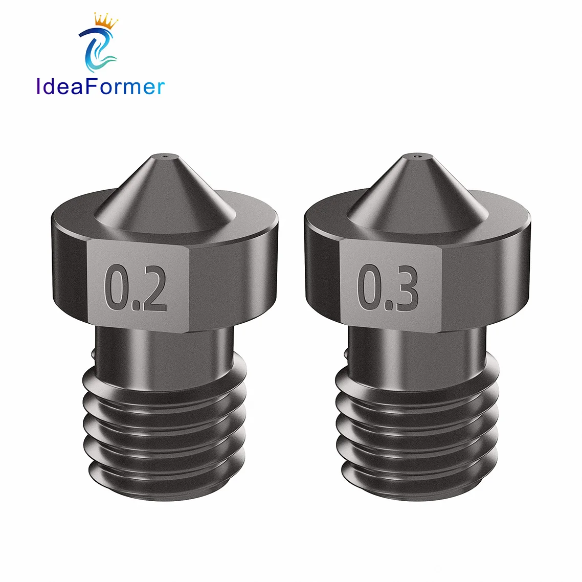 V6 Nozzle Hardened Steel 0.2/0.4/0.6/0.8/1mm 1.75mm Filament M6 3D Printer Nozzle For Ender 3 Hotend Titan Extruder Prusa I3 MK3