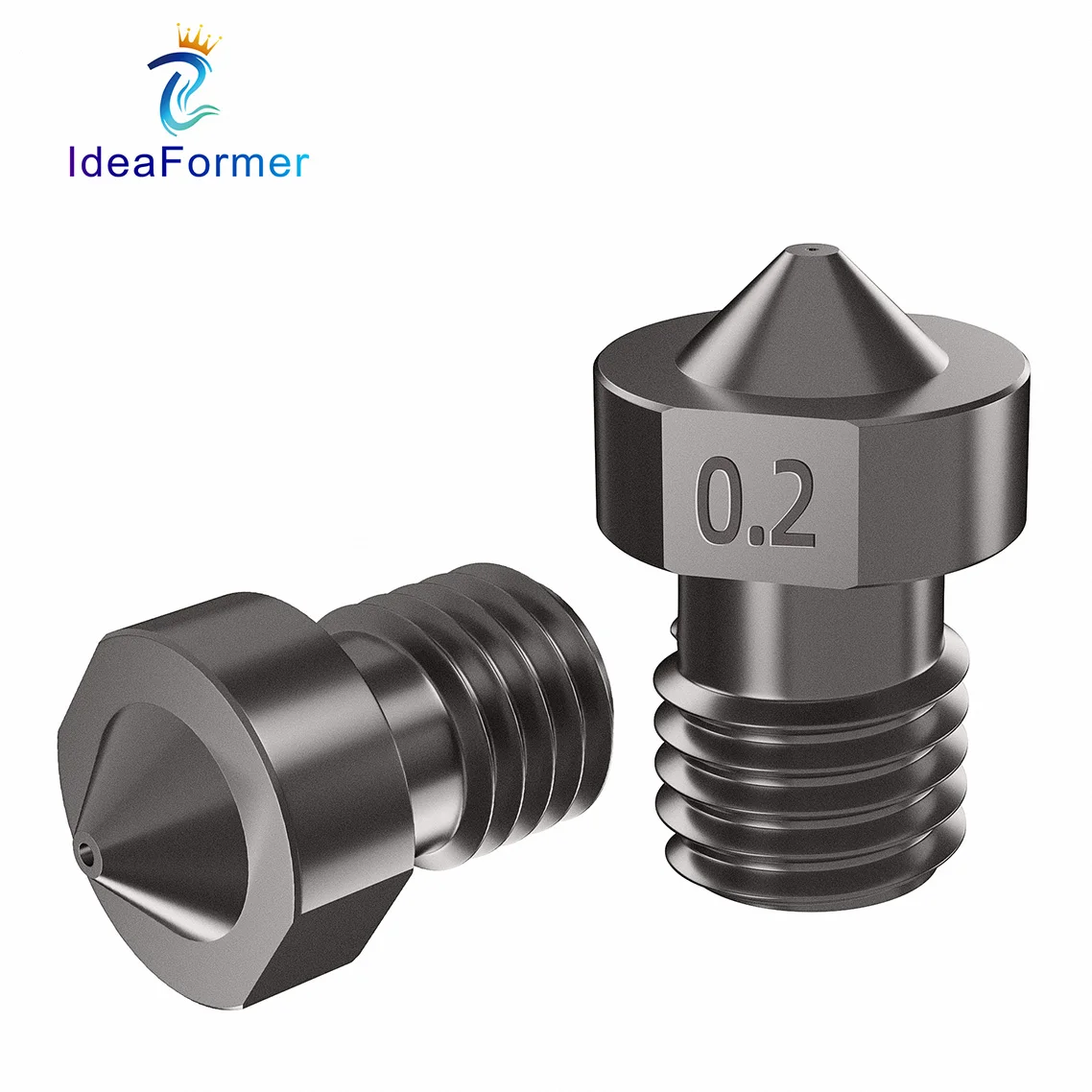 V6 Nozzle Hardened Steel 0.2/0.4/0.6/0.8/1mm 1.75mm Filament M6 3D Printer Nozzle For Ender 3 Hotend Titan Extruder Prusa I3 MK3