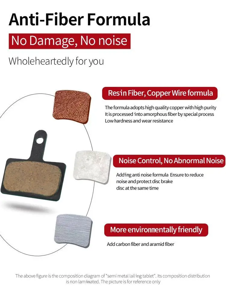 1 Pair of Mountain Bike Hydraulic Disc Resin Brake Pads, Suitable For Shimano SRAM AVI Hayes Magura Parts