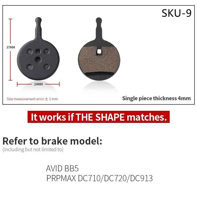 1 Pair of Mountain Bike Hydraulic Disc Resin Brake Pads, Suitable For Shimano SRAM AVI Hayes Magura Parts