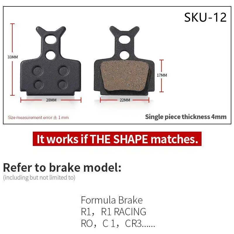 1 Pair of Mountain Bike Hydraulic Disc Resin Brake Pads, Suitable For Shimano SRAM AVI Hayes Magura Parts