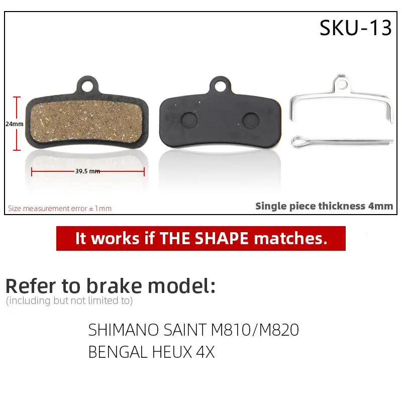1 Pair of Mountain Bike Hydraulic Disc Resin Brake Pads, Suitable For Shimano SRAM AVI Hayes Magura Parts