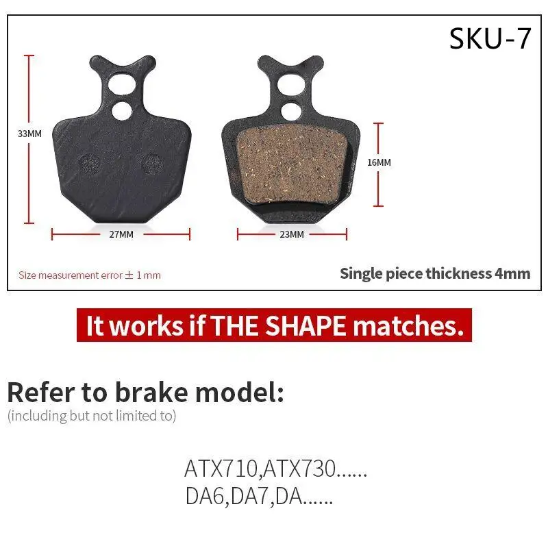 1 Pair of Mountain Bike Hydraulic Disc Resin Brake Pads, Suitable For Shimano SRAM AVI Hayes Magura Parts