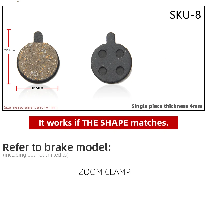 1 Pair of Mountain Bike Hydraulic Disc Resin Brake Pads, Suitable For Shimano SRAM AVI Hayes Magura Parts