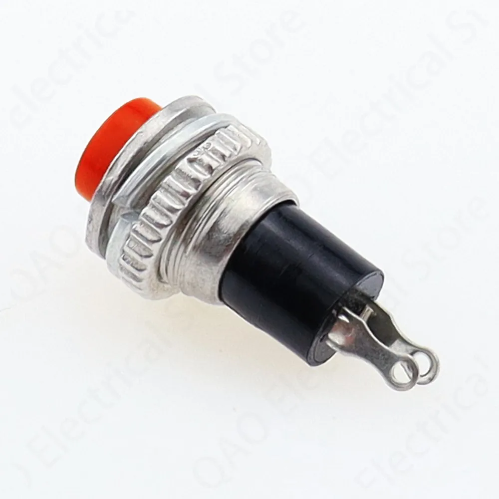 6Pcs 10mm DS-316 Self-reset Push Button Switch Momentary 1A/125VAC 2PIN 6Color