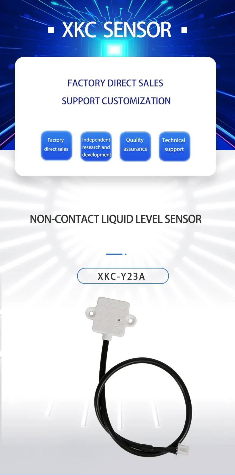 Water Level Detector Capacitor Liquid Level Sensor Switch Induction Non-contact Liquid Level Detection