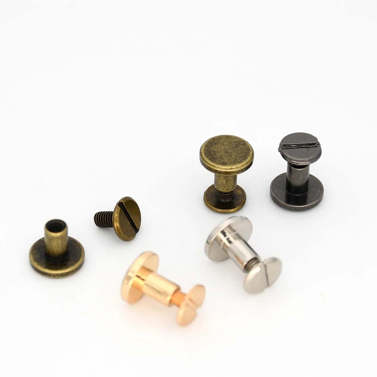 10pcs Metal Binding Chicago Screws Nails Studs Rivets for Photo Album Desk Calendar Menu Leather Craft Belt Wallet Fasteners