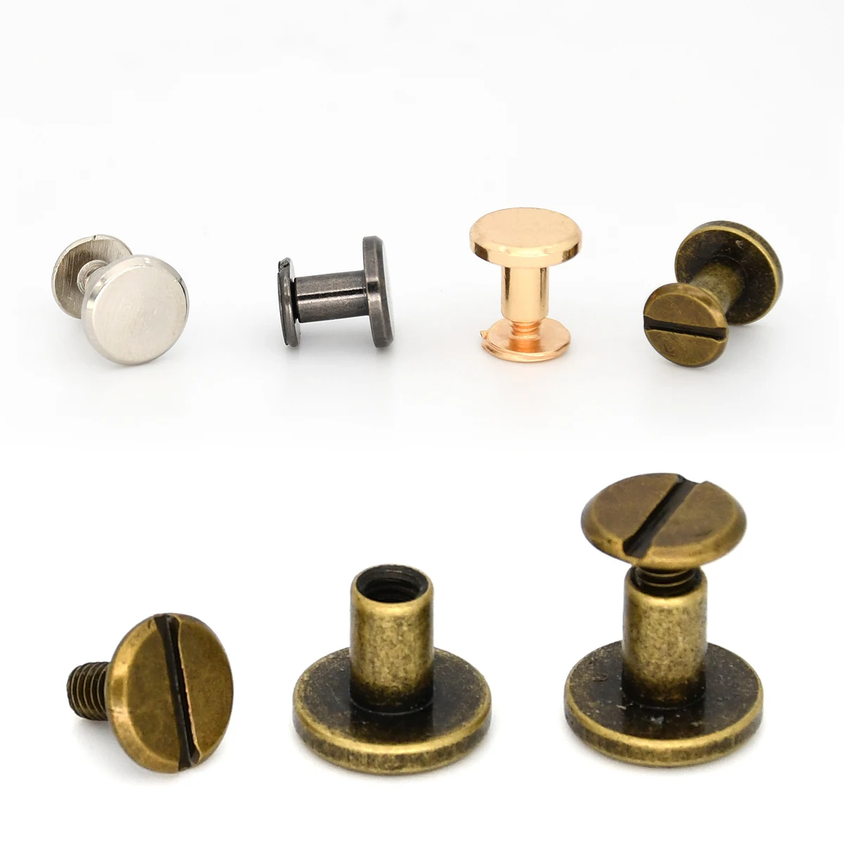 10pcs Metal Binding Chicago Screws Nails Studs Rivets for Photo Album Desk Calendar Menu Leather Craft Belt Wallet Fasteners