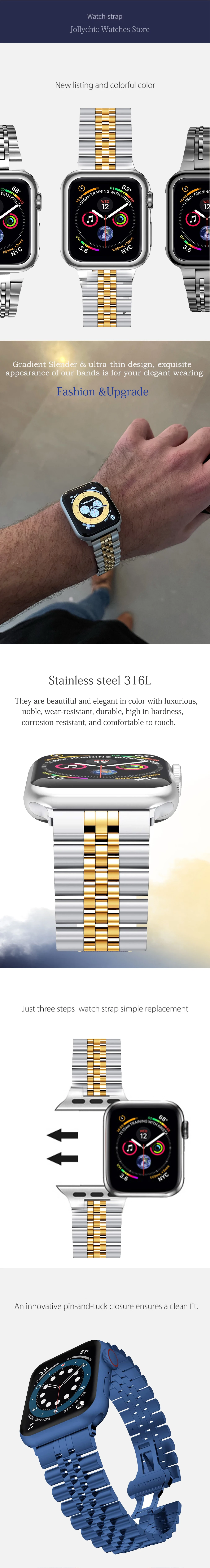 Steel Strap for Apple Watch Ultra Band ultra 49mm 40mm 44mm Metal 38mm 42 38 IWatch Series 10 9 8 7 6 SE 5 4 45mm 41mm 46mm