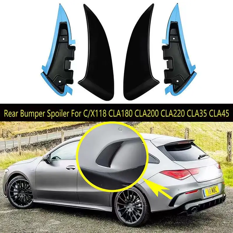 C118 Rear Bumper Spoiler for Mercedes CLA Class W118 2019-2020 CLA250 CLA180 CLA200 ABS Trim 2 Pcs CLA45 Style