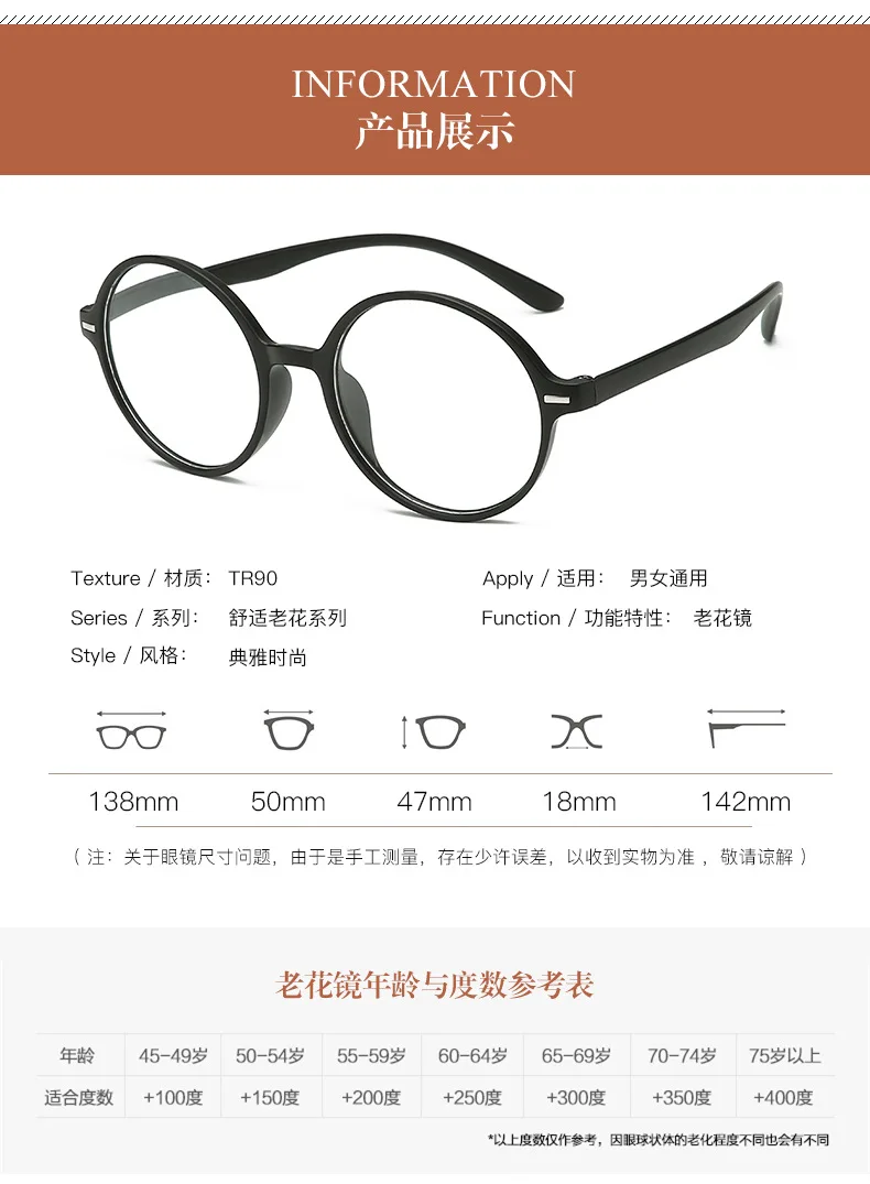 Read Eyeglasses Men Women Round Vintage Reading Glasses Light Weight Fashion Presbyopic Glasses +1 +1.5 +2 +2.5 +3 +3.5