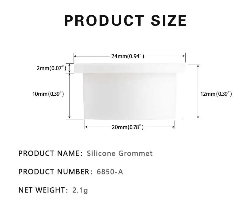 Desk Cord Grommet, Flexible Silicone Cable Hole Cover, Wire Organizer, Cable Pass Through, Round Gasket White